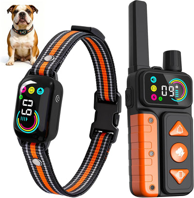 Collar 2en1 para perros 4 modos pitido vibración choque IPX7