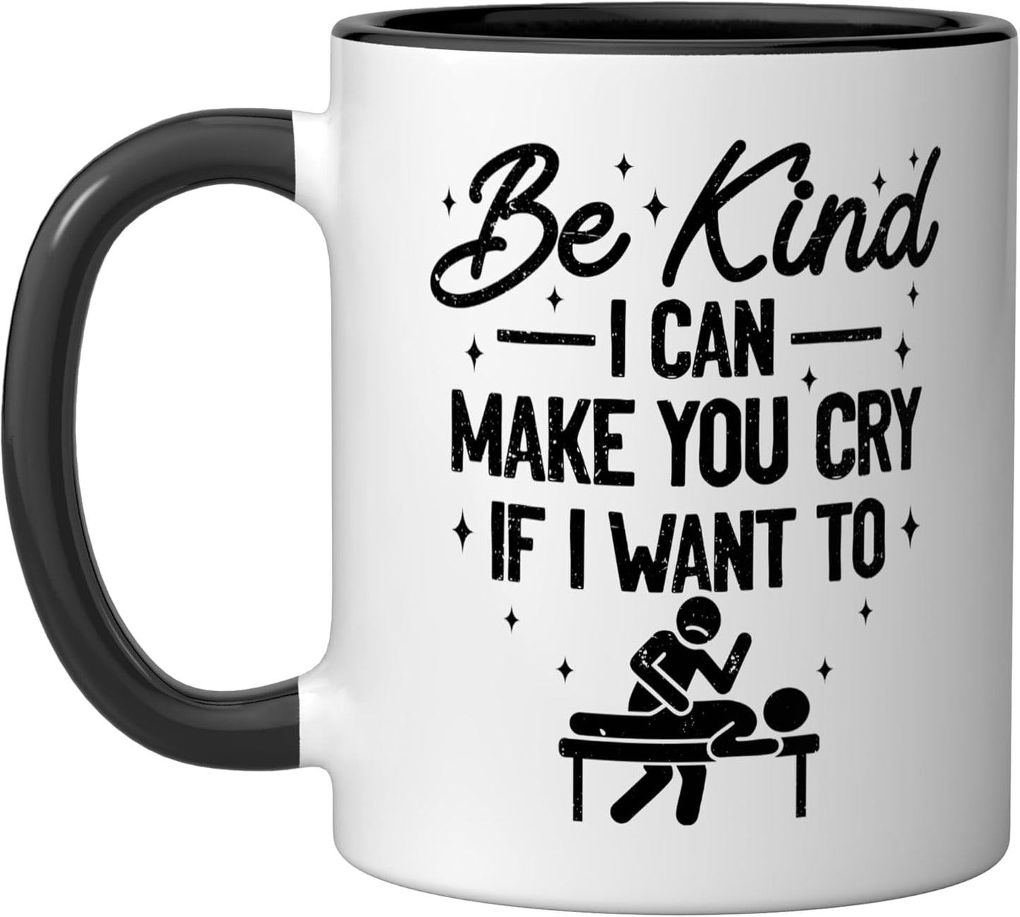 Taza Cerámica Terapeuta Masaje Negro/Blanco