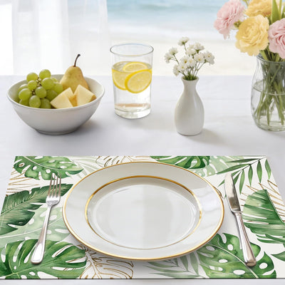Mantel de hojas tropicales Bonhause para mesa de cocina y comedor