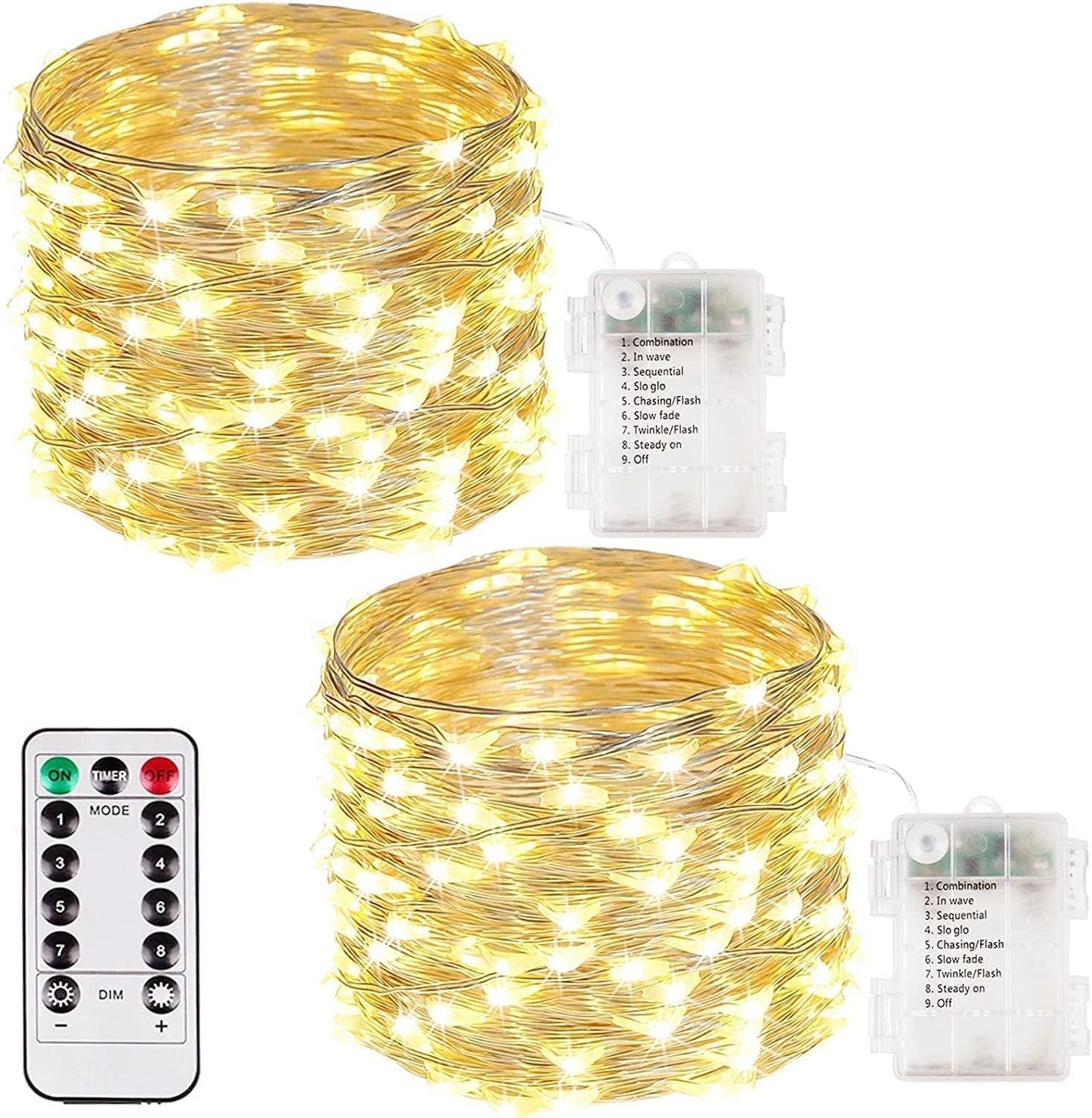 Cadena Luces LED 50 Pzas Impermeable Exteriores Interiores