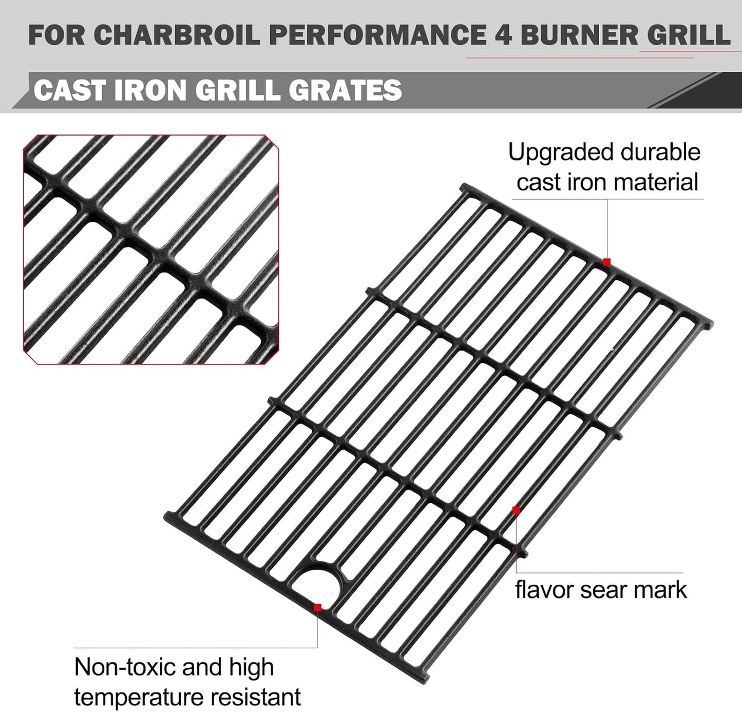 Rejillas repuesto parrilla Charbroil 4 quemadores G426