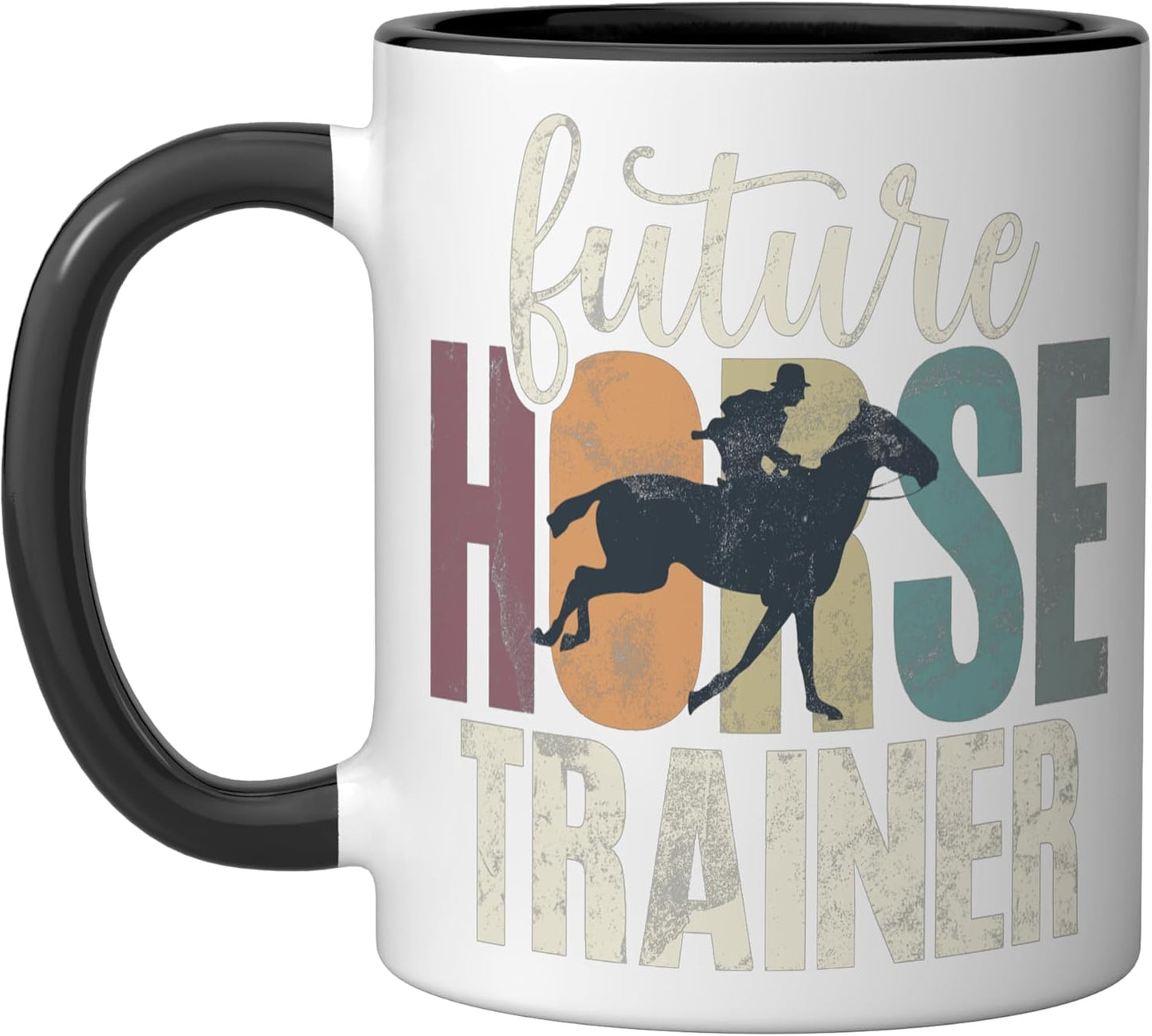Taza Cerámica Future Horse Trainer Negro/Blanco
