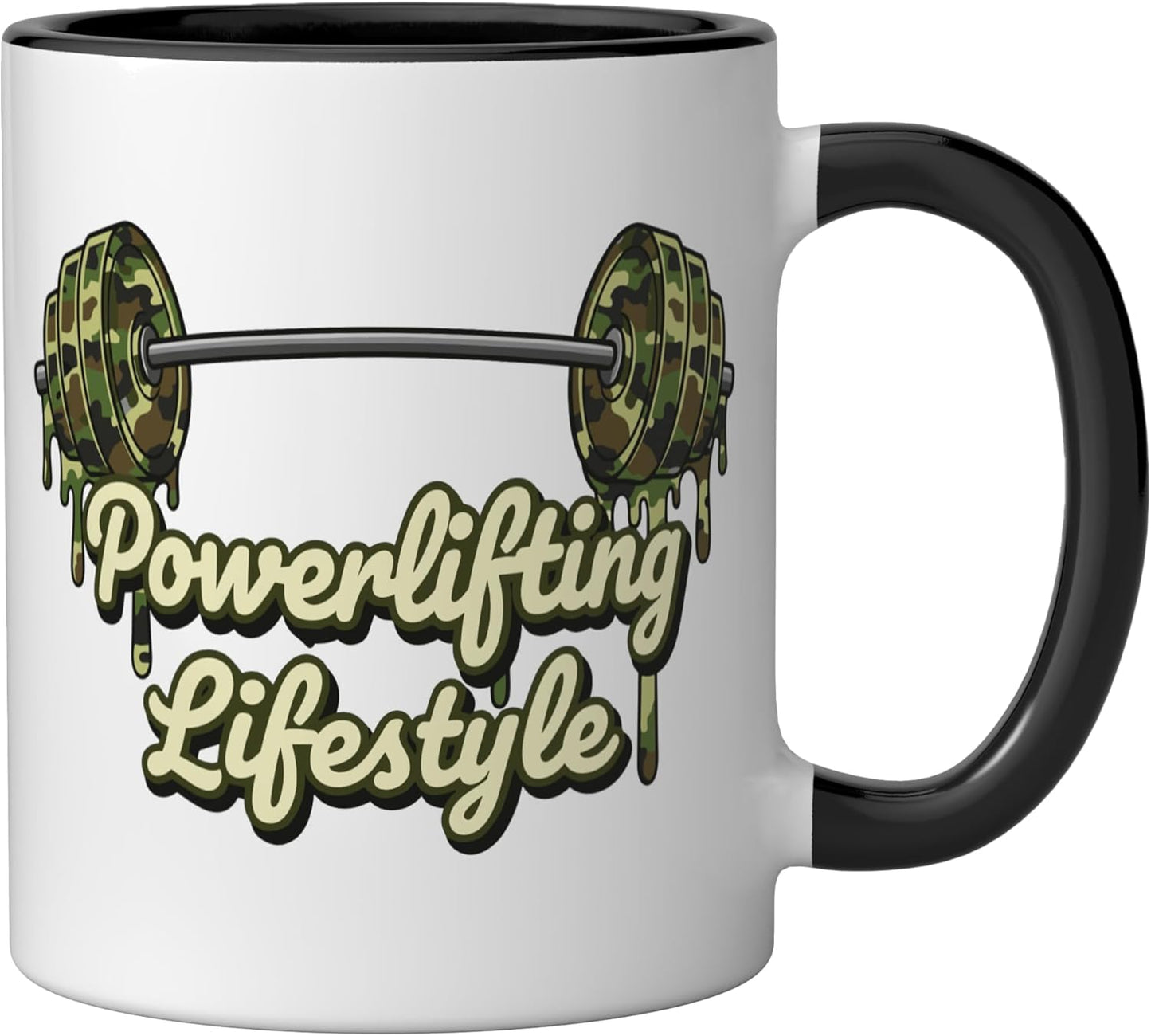 Taza Cerámica Estilo Drip Camo Negro/Blanco