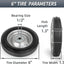 Neumático goma sólida 6pulg con rodamientos 1/2pulg paquete 2