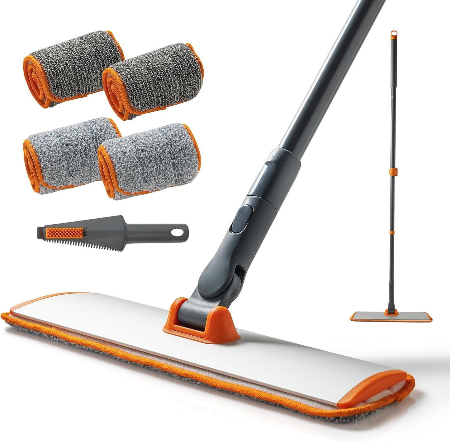 Trapeador microfibra mango extensible 4 almohadillas reutilizables