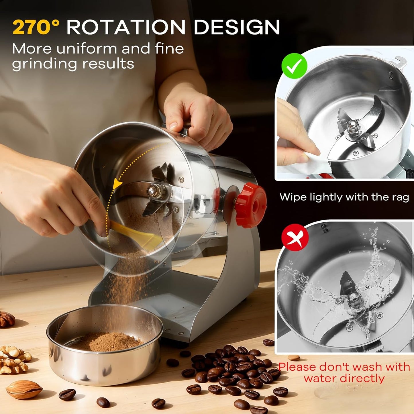 Molinillo eléctrico 28.22oz para cereales hierbas especias