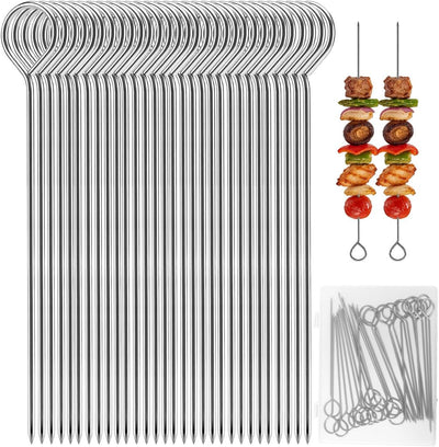 30 pinzas de metal para asar de 6 pulgadas con caja de almacenamiento
