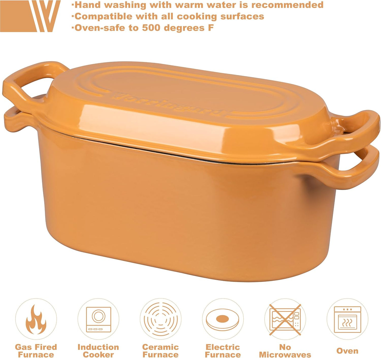 Olla Holandesa Esmaltada Hierro Fundido 4qt Amarillo
