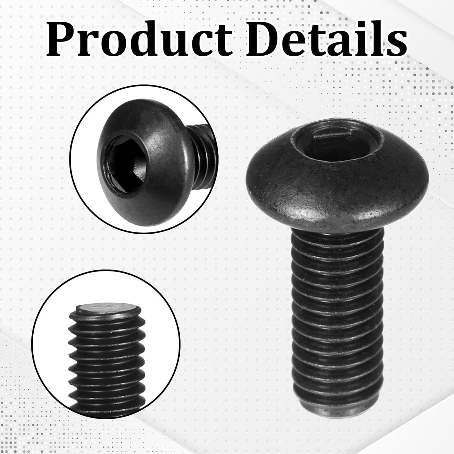 Set tornillos cabeza botón hexagonal acero aleación 1/4-20x3/4