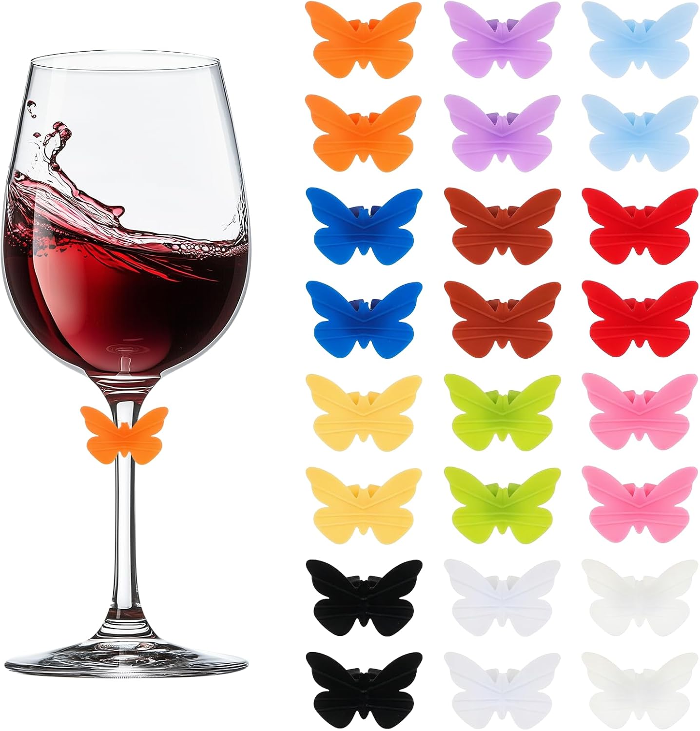 24 Dijes Silicona para Vasos de Bebida