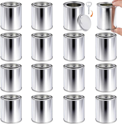 16 Latas Pintura Vacías 1/4pinta Con Tapas Almacenamiento Sin Forro