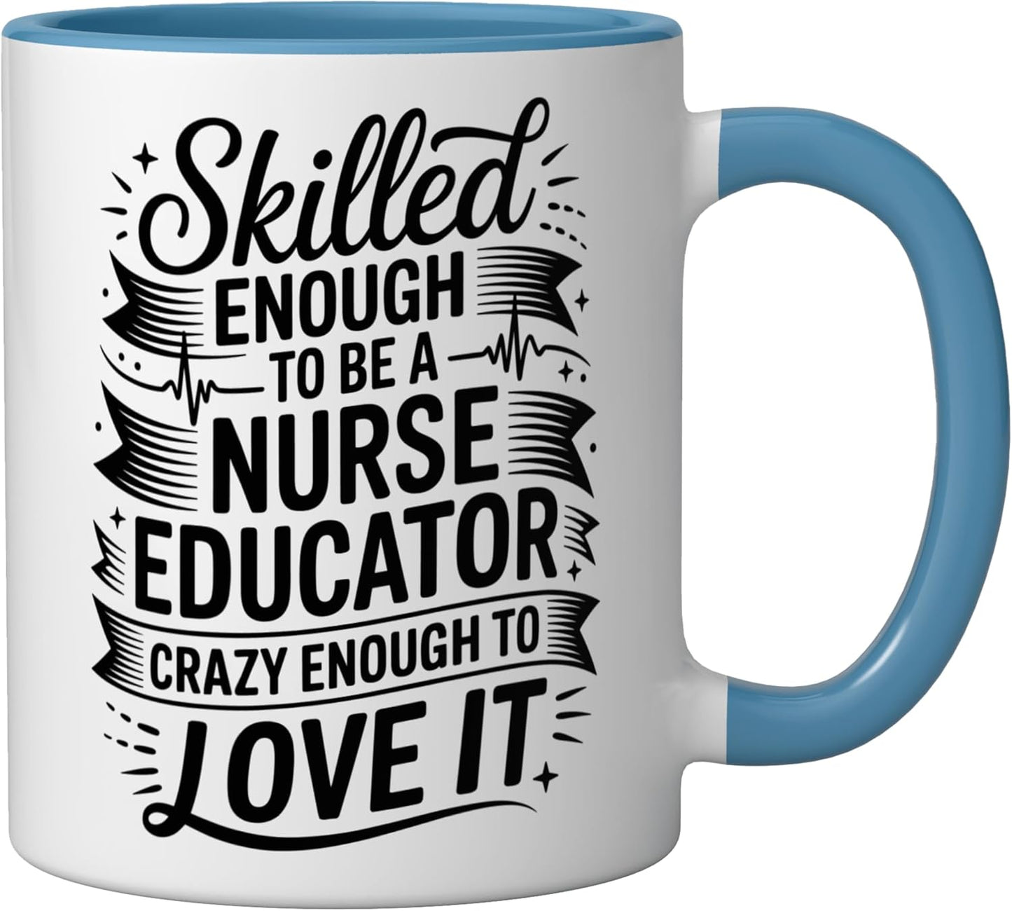 Taza cerámica para enfermera educadora azul/blanco