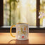 Taza Cerámica Año del Caballo de Fuego 2026 Amarillo Blanco