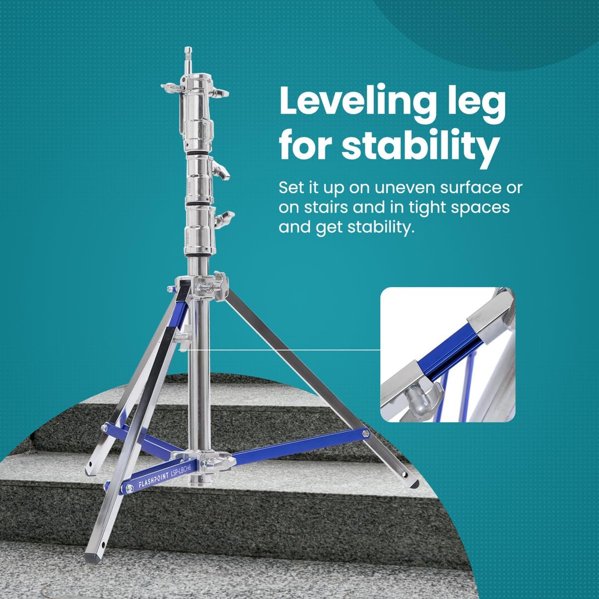 Soporte acero Lowboy Pro 5.7' pata niveladora plateado