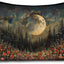 Bolsa maquillaje flores botánicas estrellas y luna