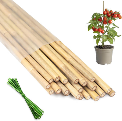 Estacas bambú 16pulg 20pzas para jardín orquídeas tomates
