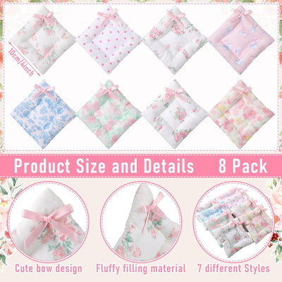8 Pzas Posavasos Florales 4pulg Absorbentes con Lazo