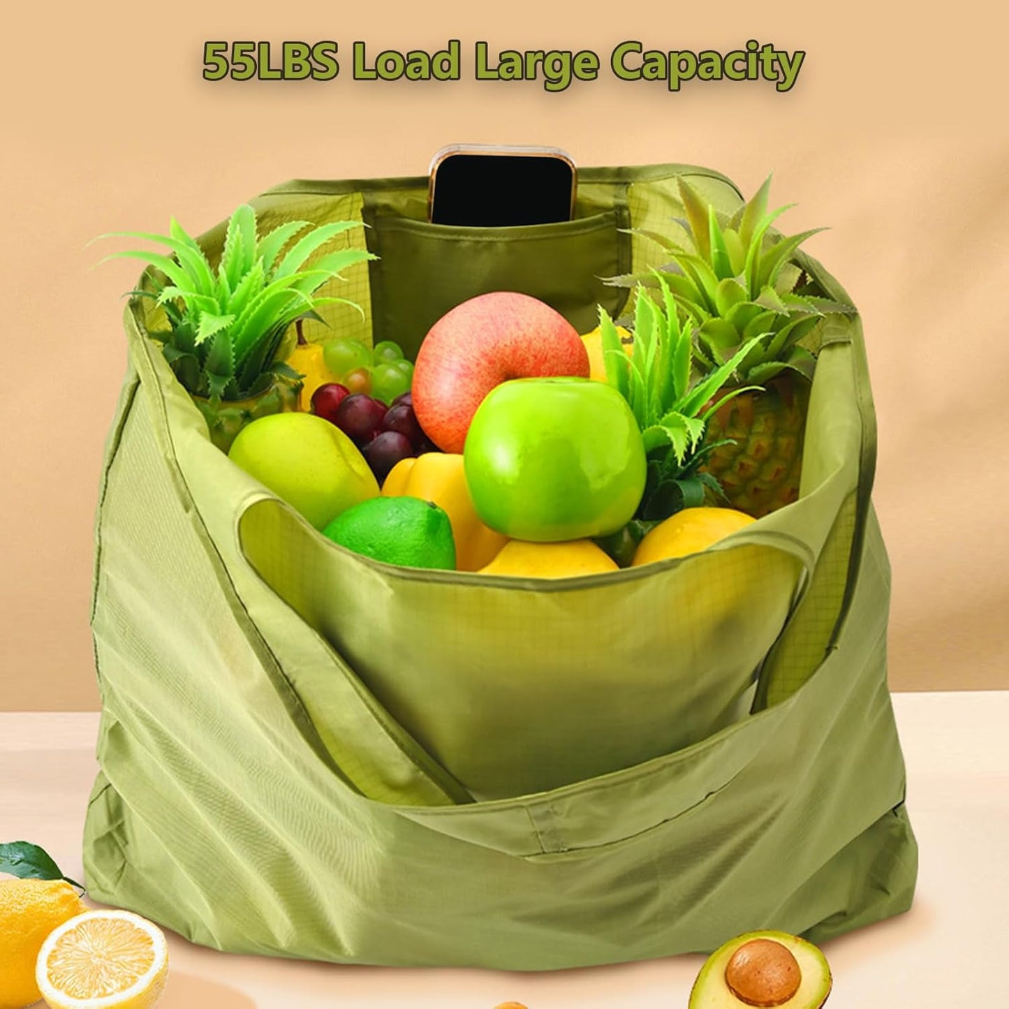Bolsas de compras reutilizables plegables impermeables para comestibles