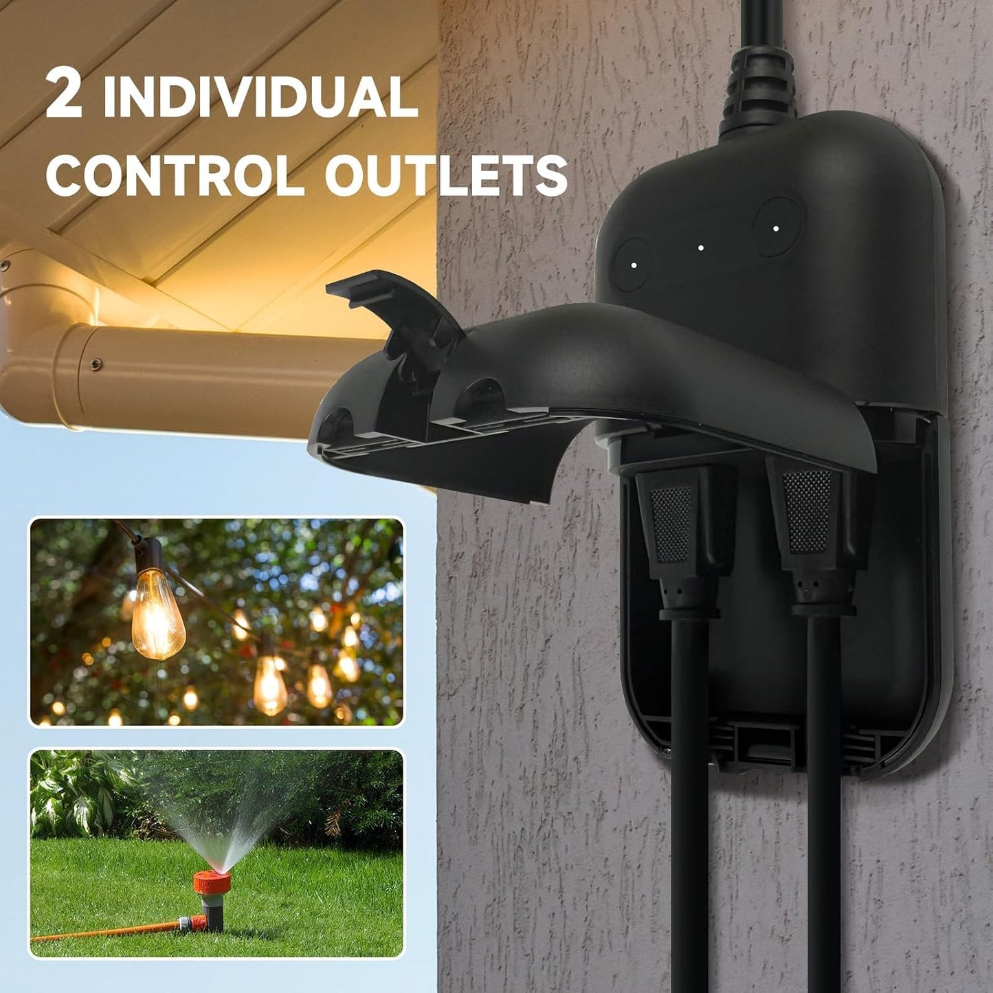 Enchufe WiFi IP66 2 Pzas Inteligente Compatible Alexa