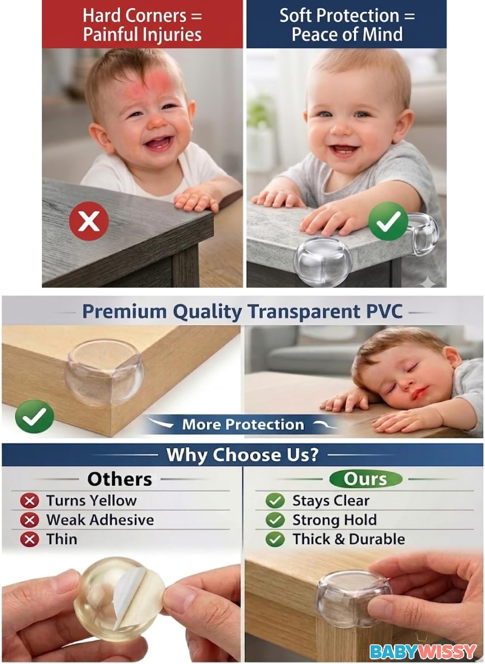 Protectores esquinas para bebé pack 12 transparentes