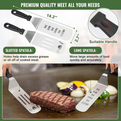 Juego accesorios parrilla espátulas delantal bolsa regalo padre