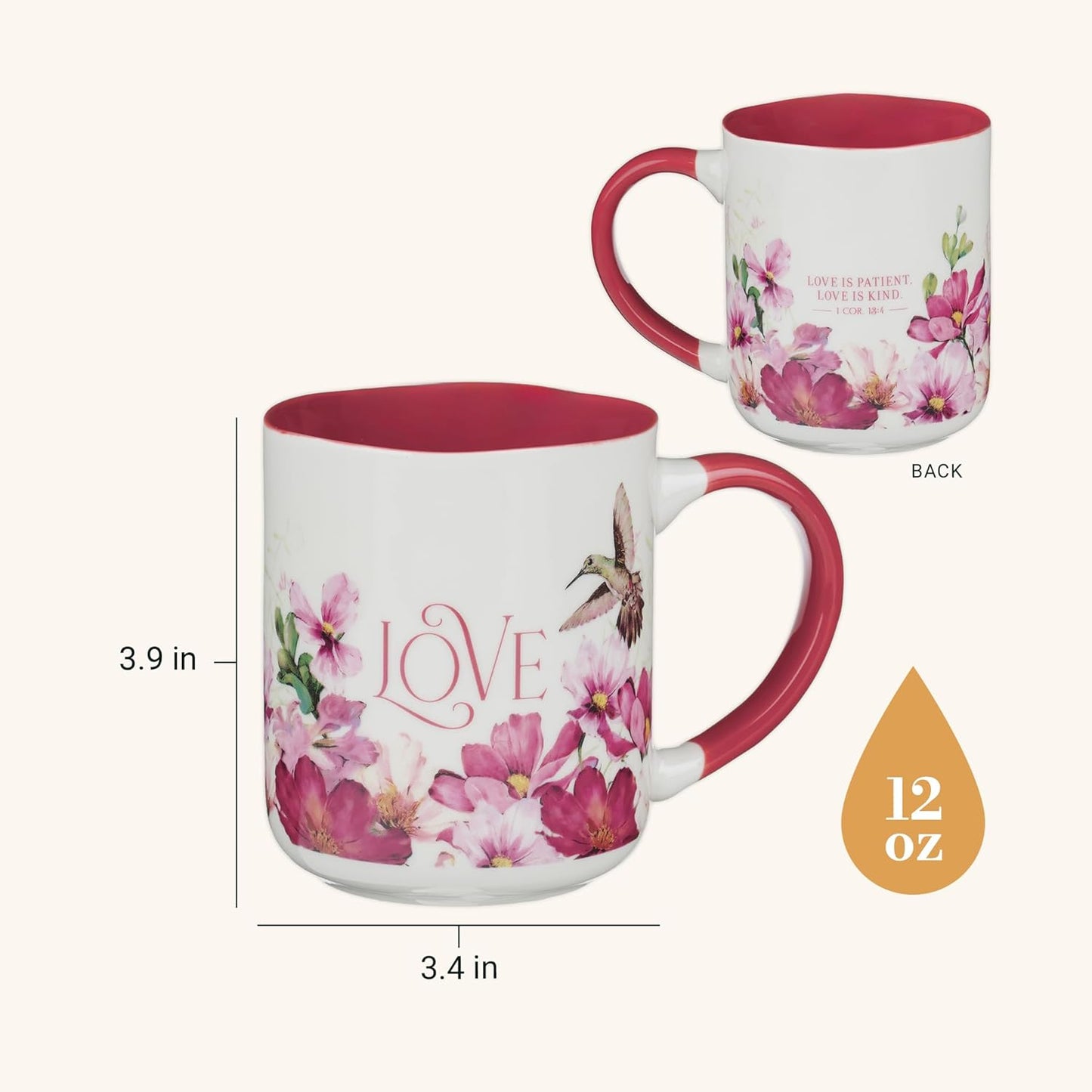 Taza de cerámica con versículo bíblico inspirador para mujer