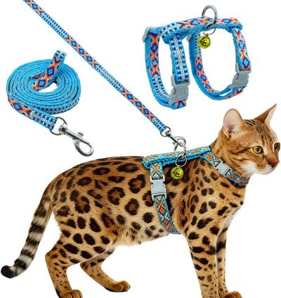 Arnés ajustable para gatos pequeños y medianos de viaje