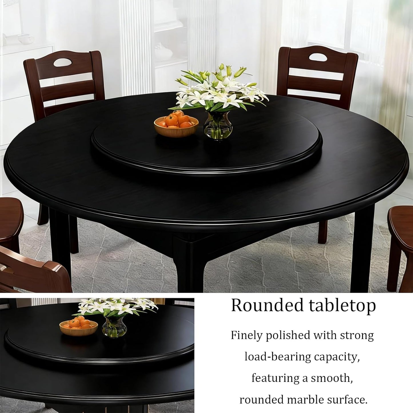 Tocadiscos giratorio madera 30pulg mesa comedor