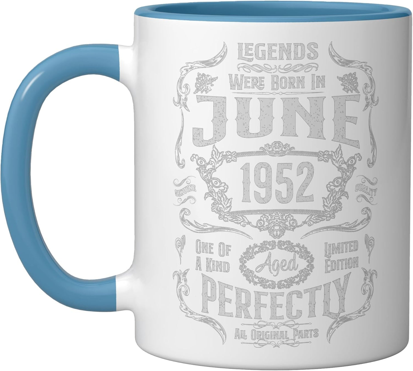 Taza Cerámica Vintage Edad de Plata Azul/Blanco