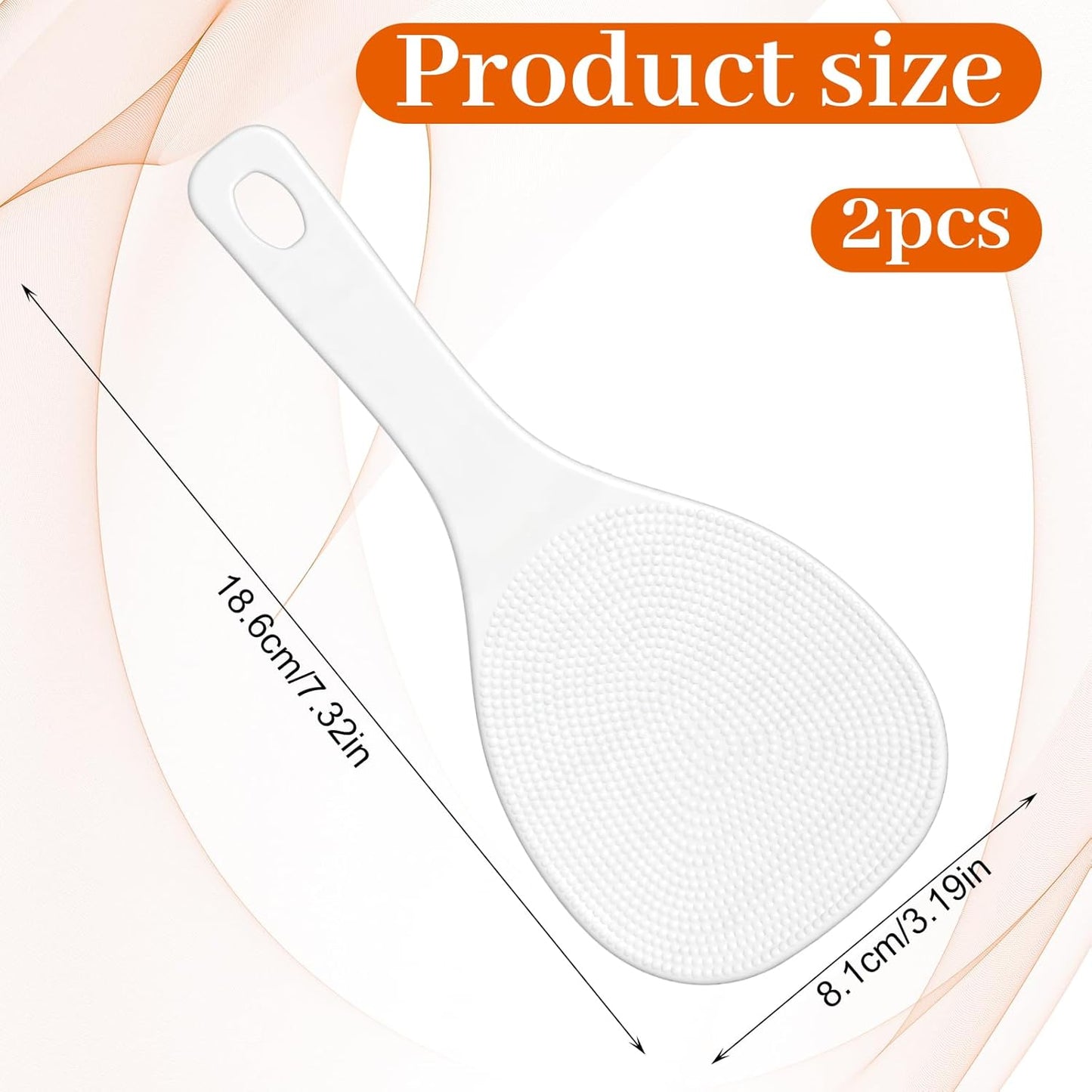 Set de espátulas y cucharas para arroz Mabor sin adherir de plástico blanco