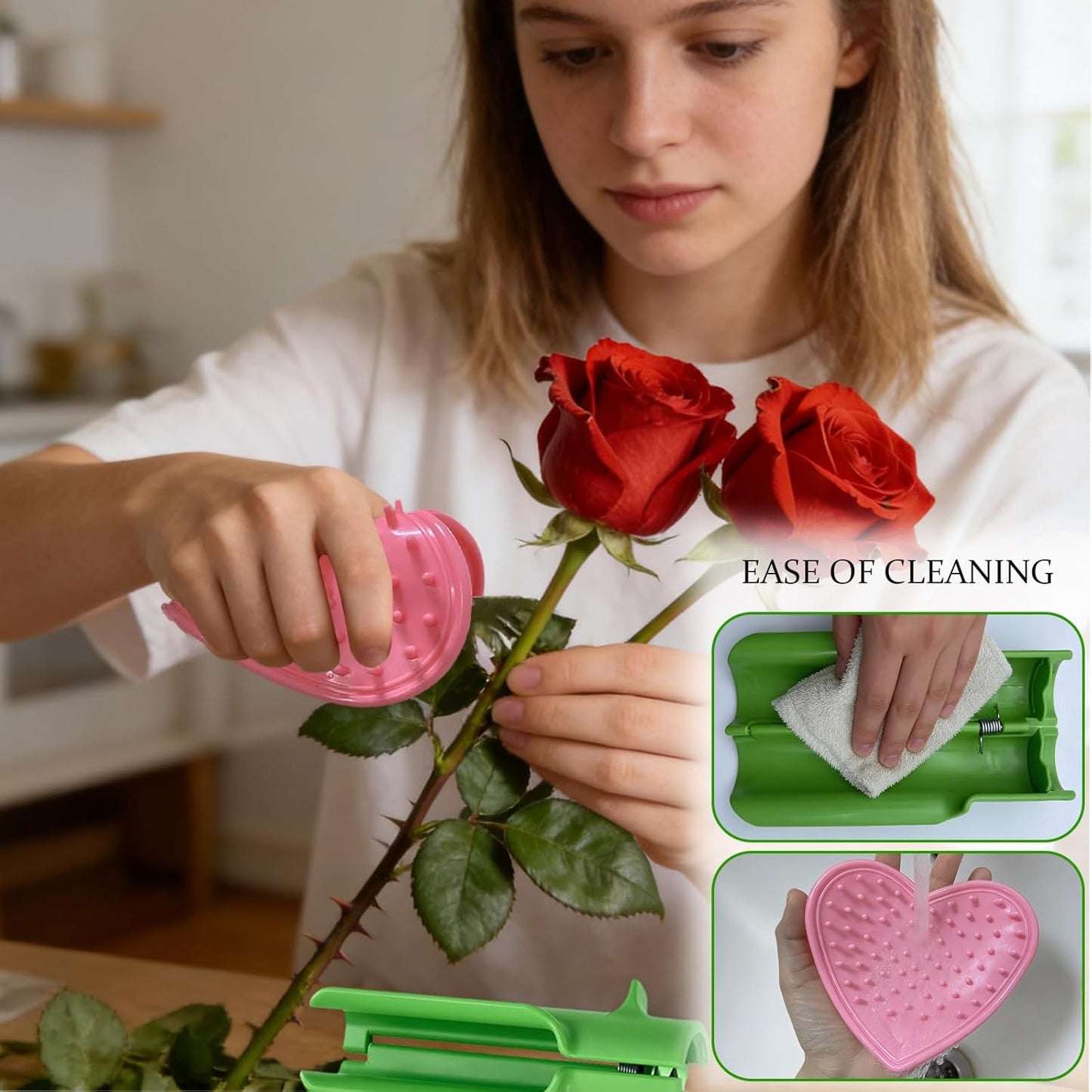 Peladora de espinas de rosas y cortador de tallos de flores