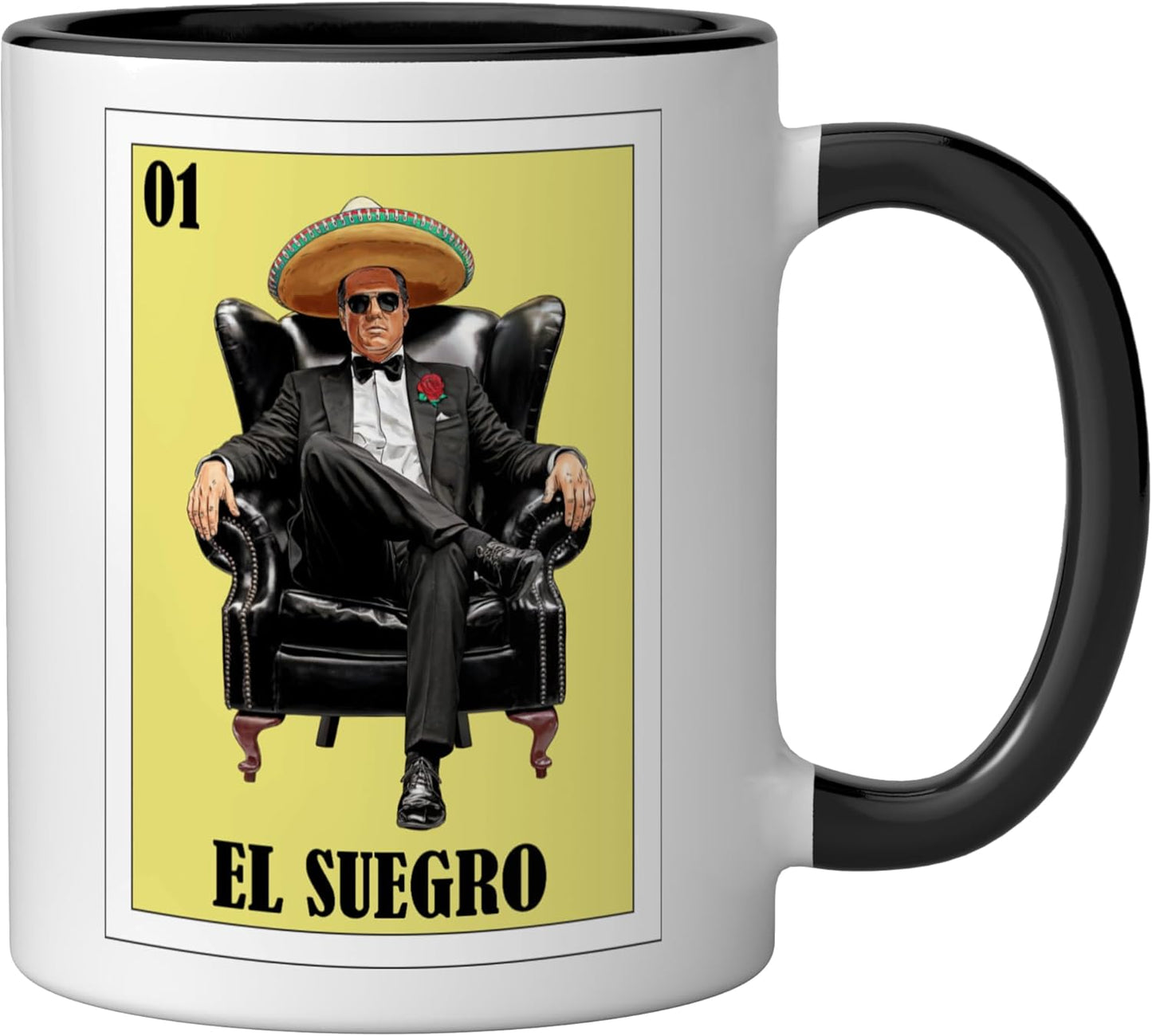 Taza Cerámica El Suegro Diseño Mexicano Negro/Blanco