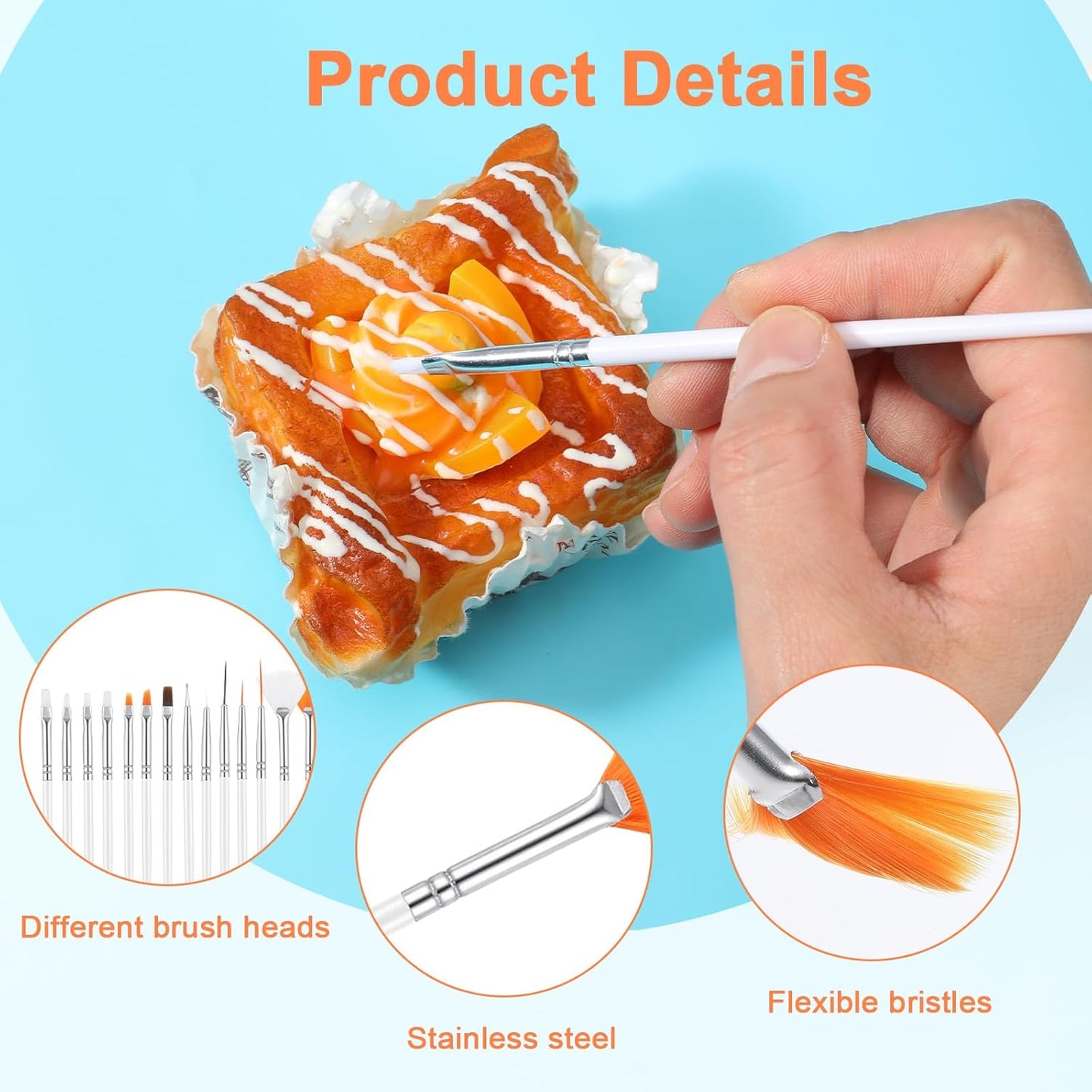 Juego de 15 pinceles para decorar pasteles y galletas
