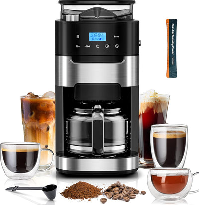 Cafetera digital de goteo Kismile 10 tazas con molinillo integrado