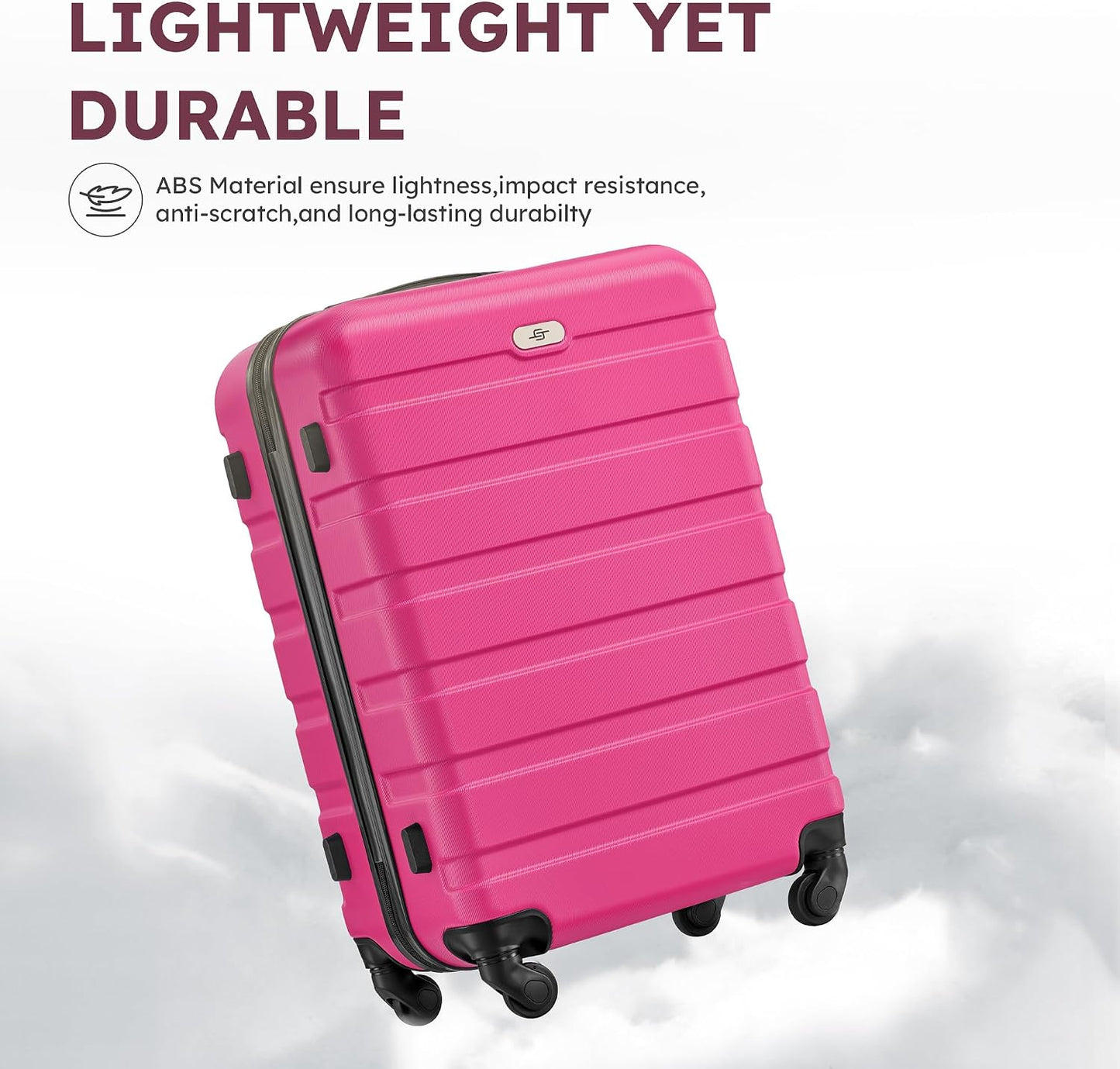 Set 4 maletas rígidas con ruedas 16-28pulg rojo rosa