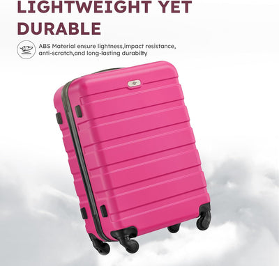 Set 4 maletas rígidas con ruedas 16-28pulg rojo rosa