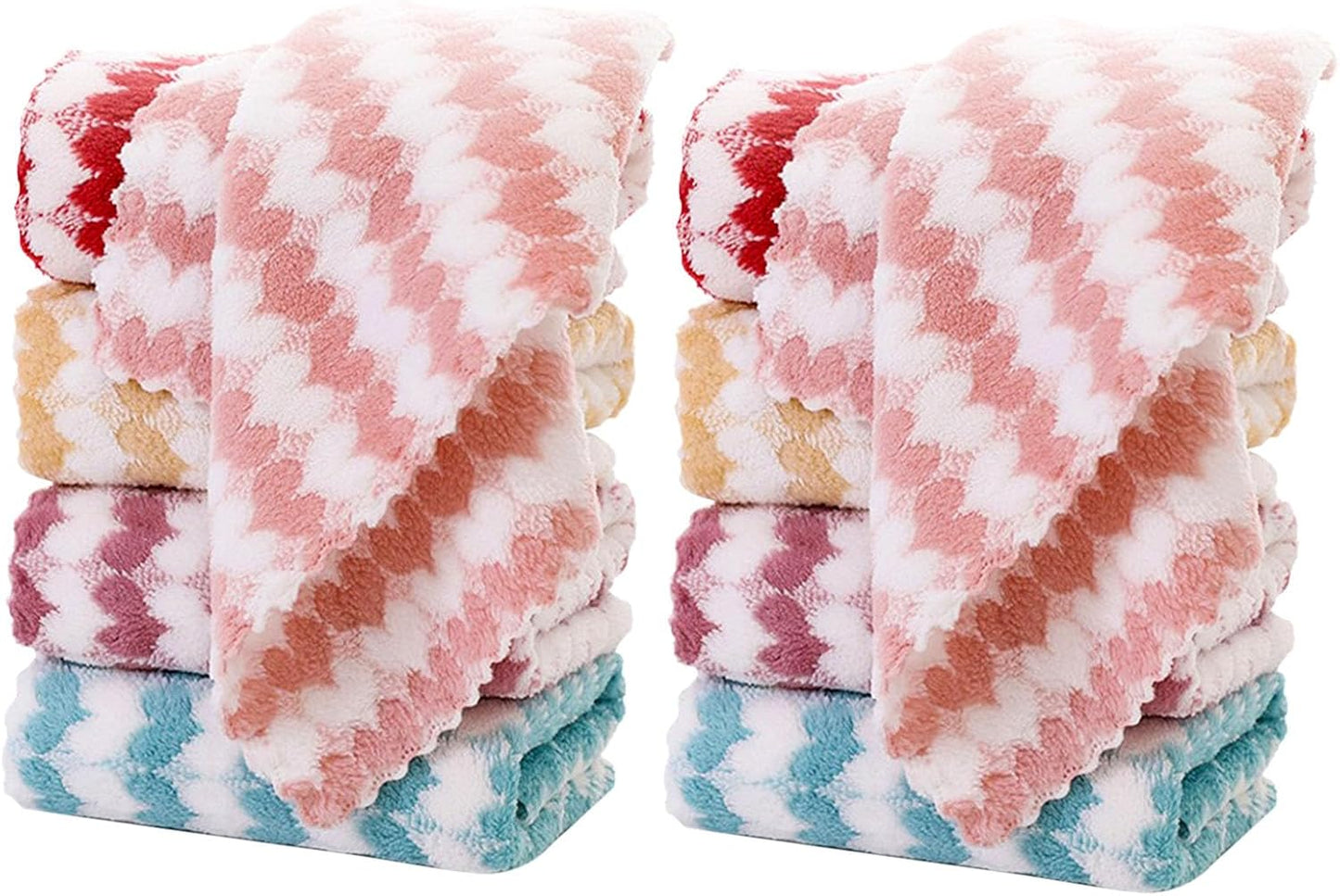10 Paños Microfibra Corazón para Lavar Cara y Ventanas 55-12