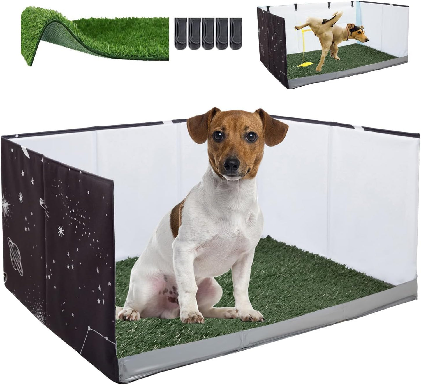 Almohadilla césped perro con bandeja plegable sin olor