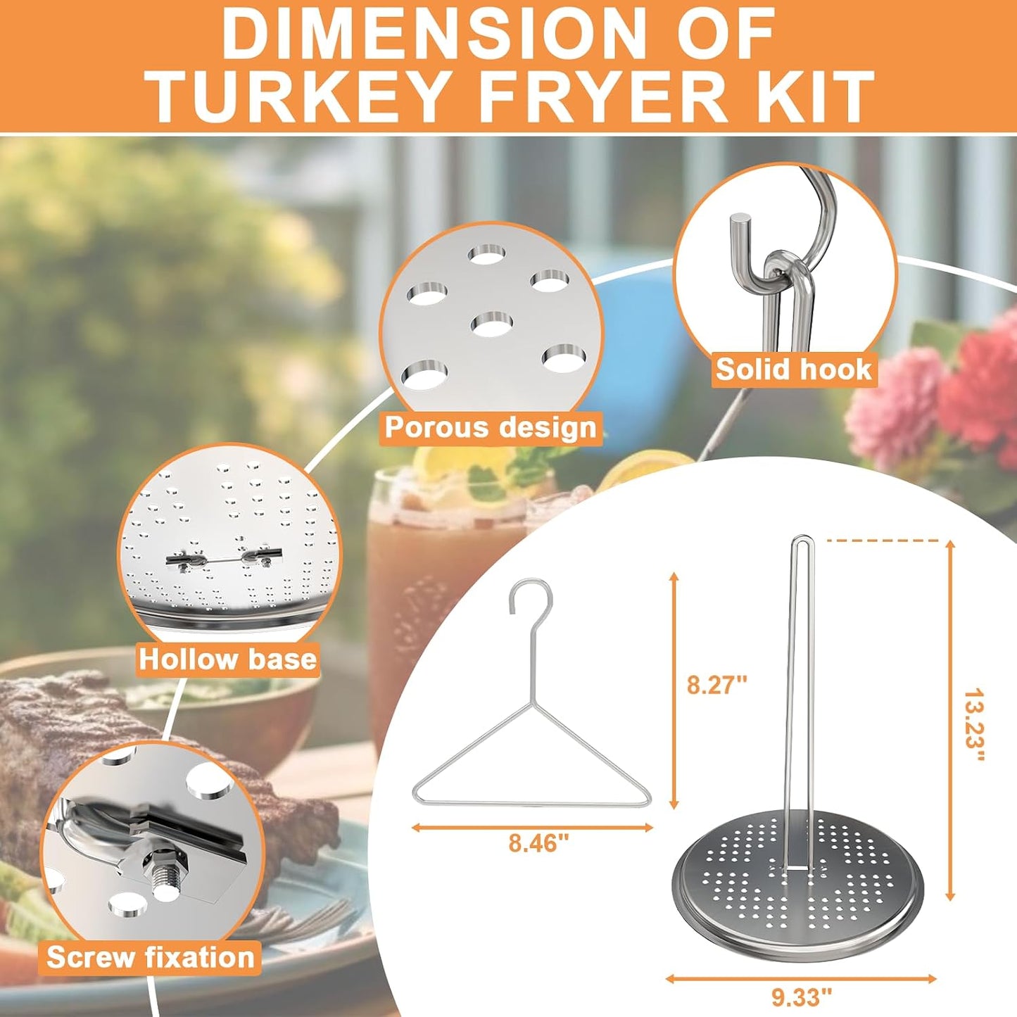 Accesorios freidora pavo acero inox colgador