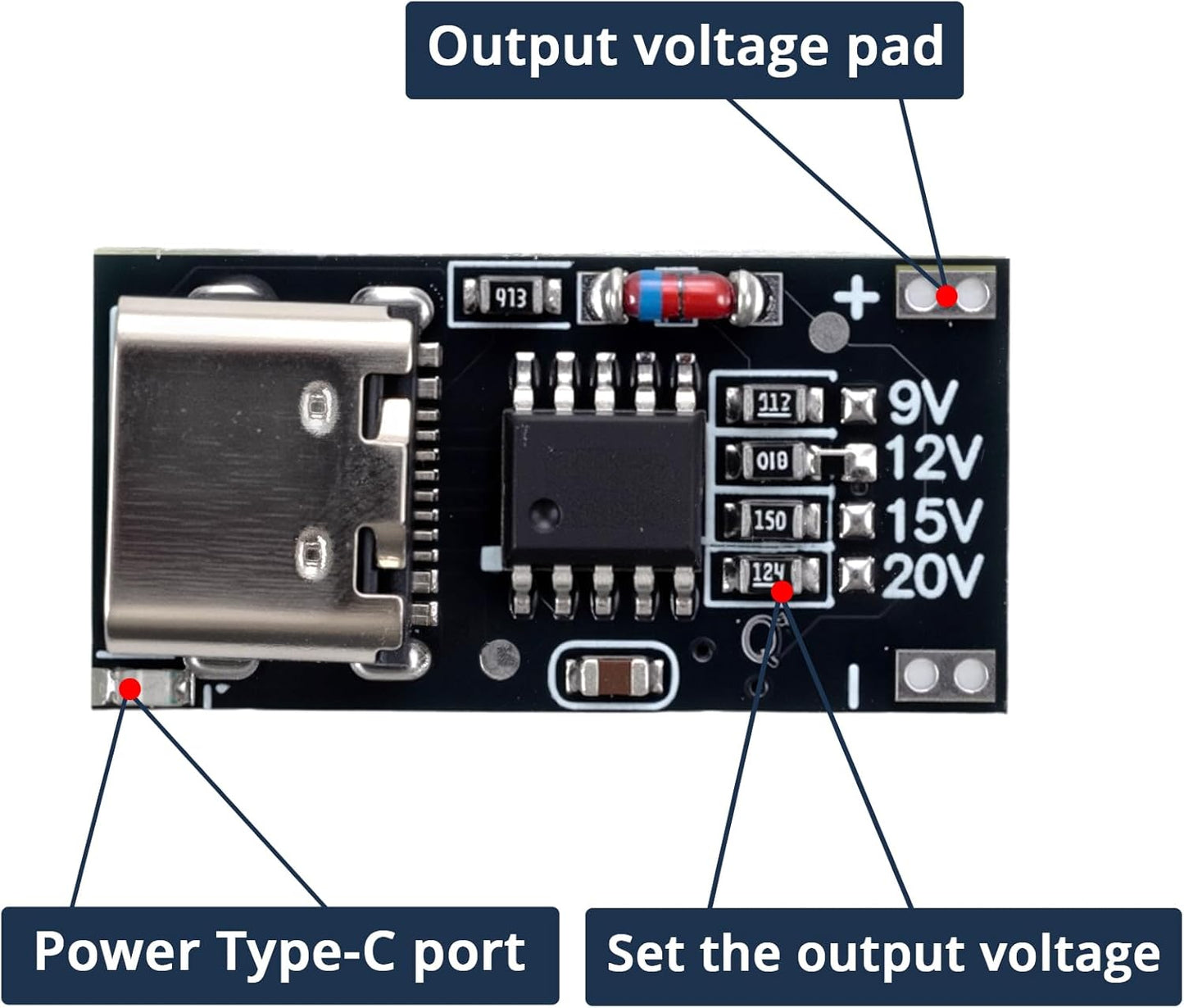 Pack 10 módulos USB-C PD 9-20V carga rápida comp
