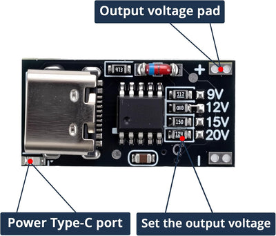 Pack 10 módulos USB-C PD 9-20V carga rápida comp
