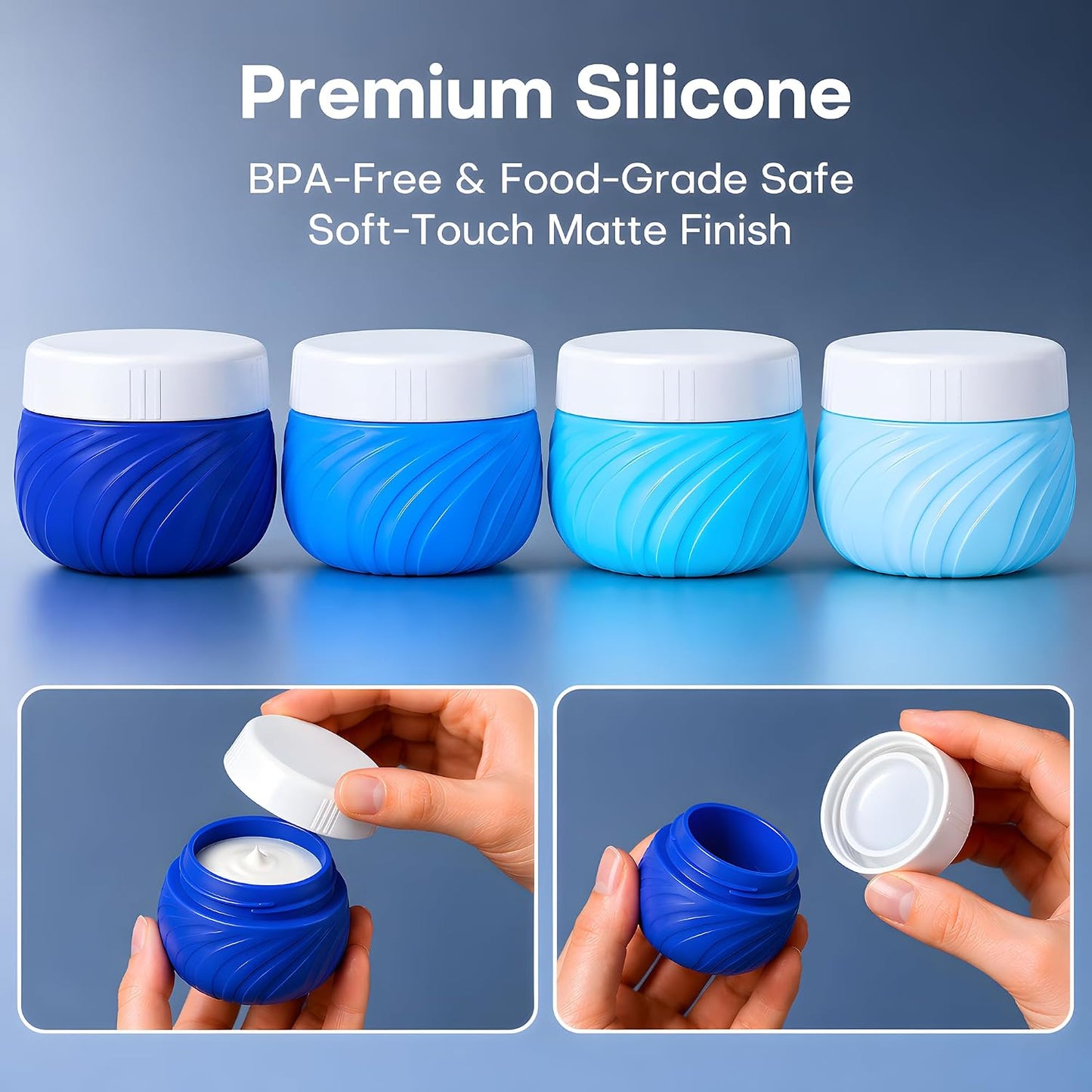 Botes viaje TSA 3oz silicona antifugas champú loción