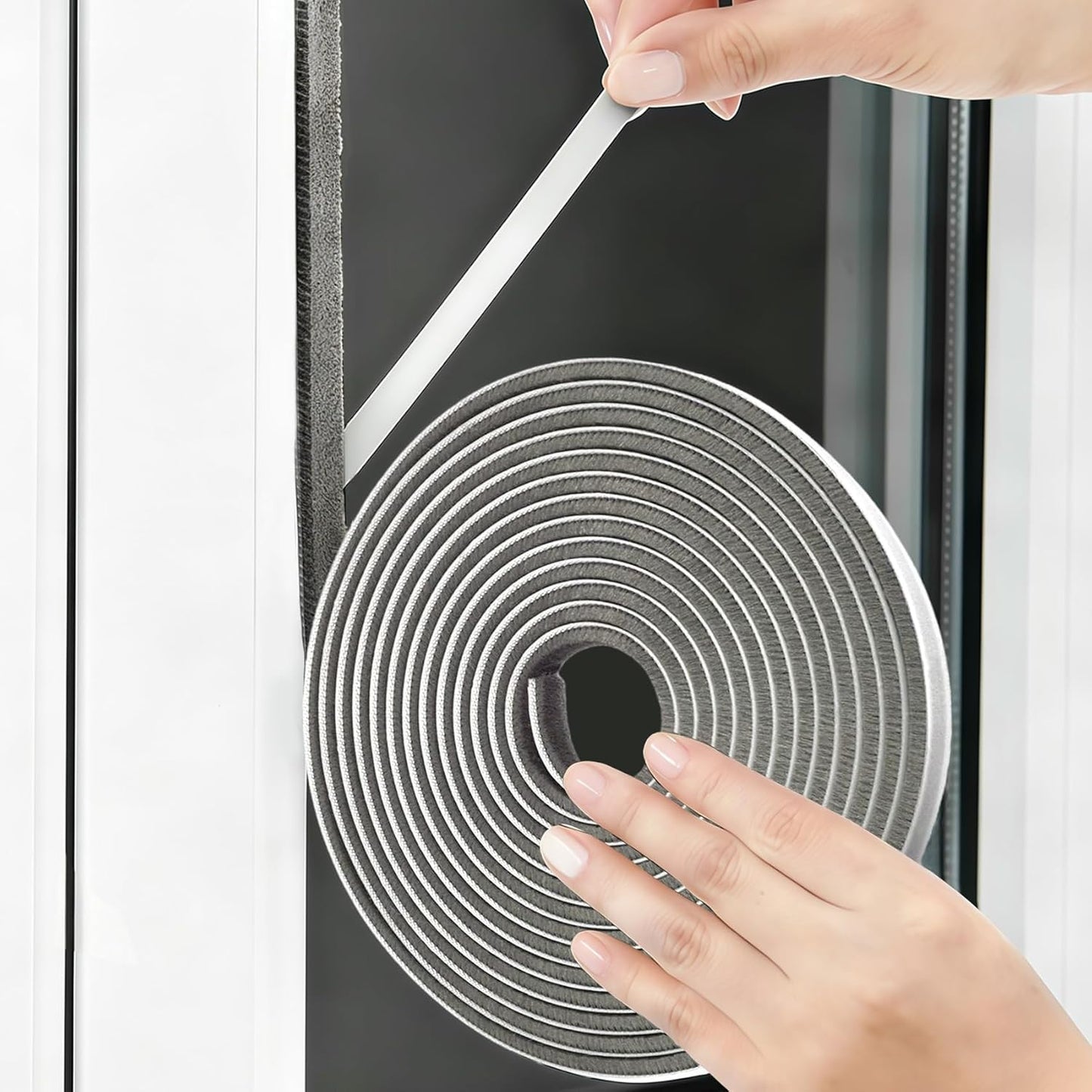 Burlete autoadhesivo para puerta y ventanas 0.2x0.35x19.6pies
