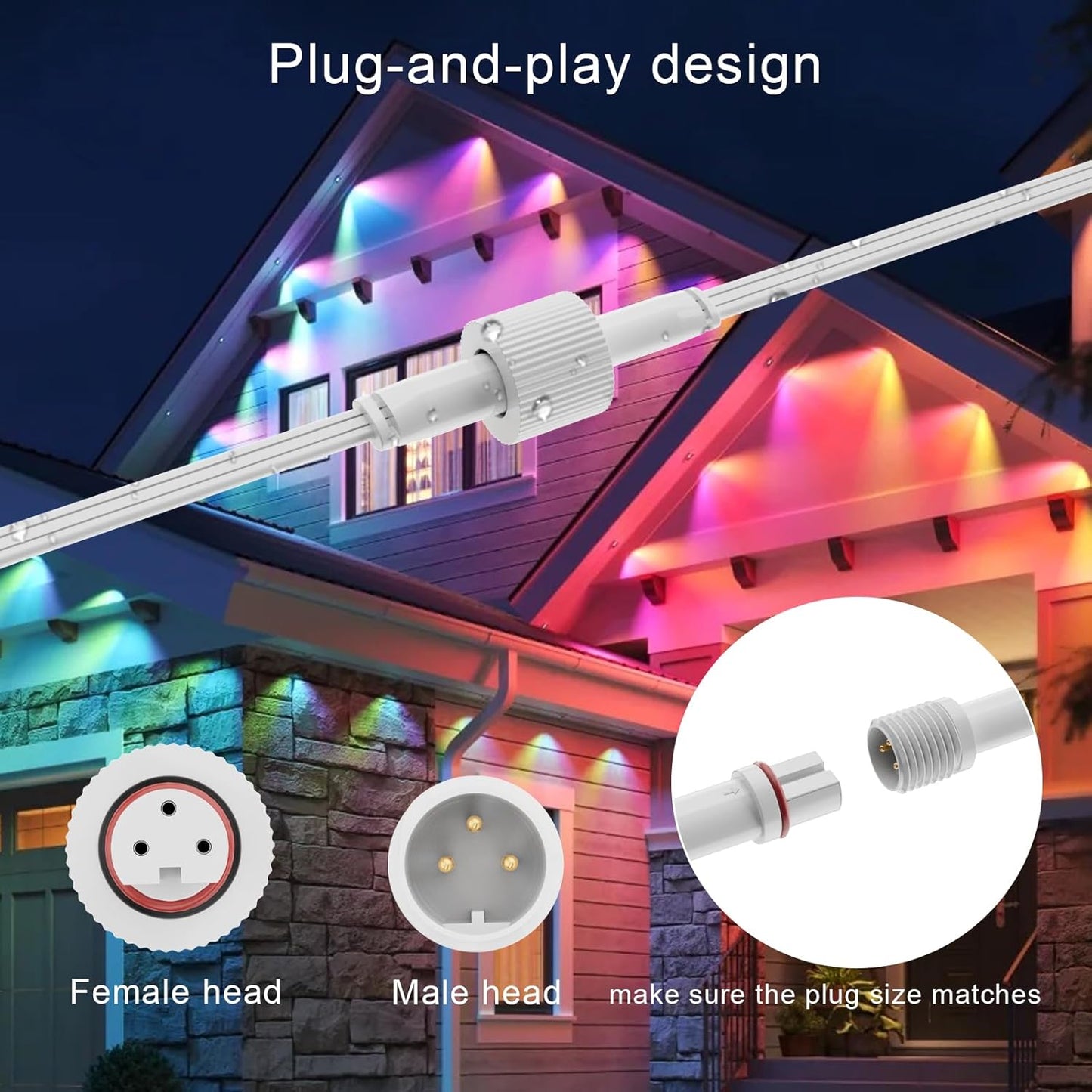 Y-Splitter para Luces Govee Impermeable 3 Pines