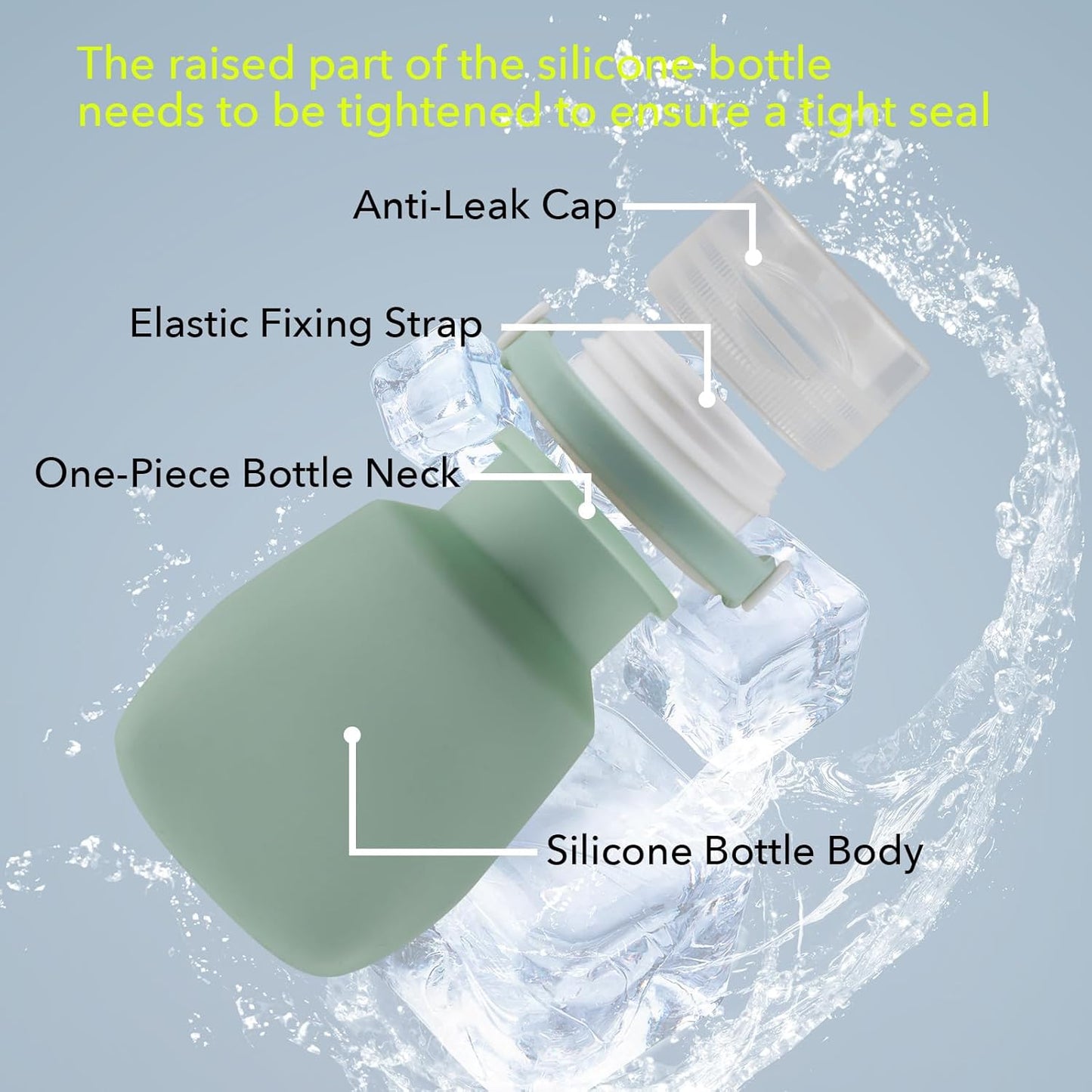 Botellas viaje silicona 1oz TSA aprobadas 4 pzas tapa bloqueo