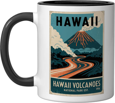 Taza de cerámica retro Hawaii Volcanoes National Park