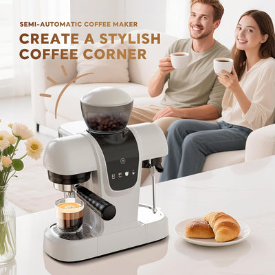Cafetera Espresso Semiautomática 20 Bar Molinillo Varilla