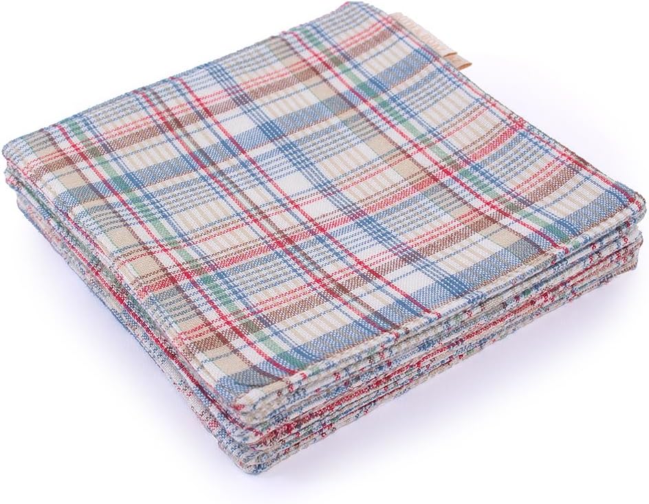 Posavasos bordados de algodón para bebidas y cenas caseras azul matros
