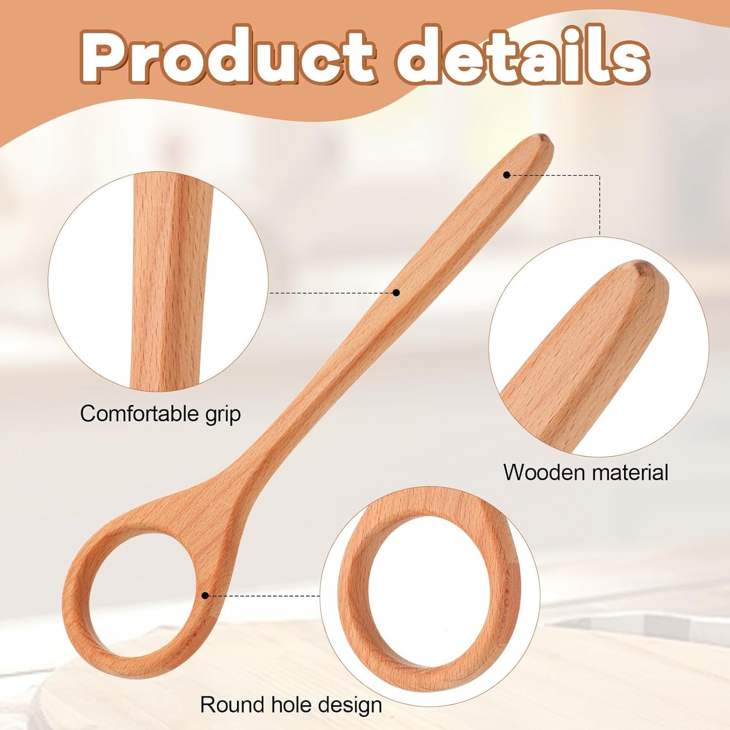 Batidor madera 12pulg para masa madre y pan