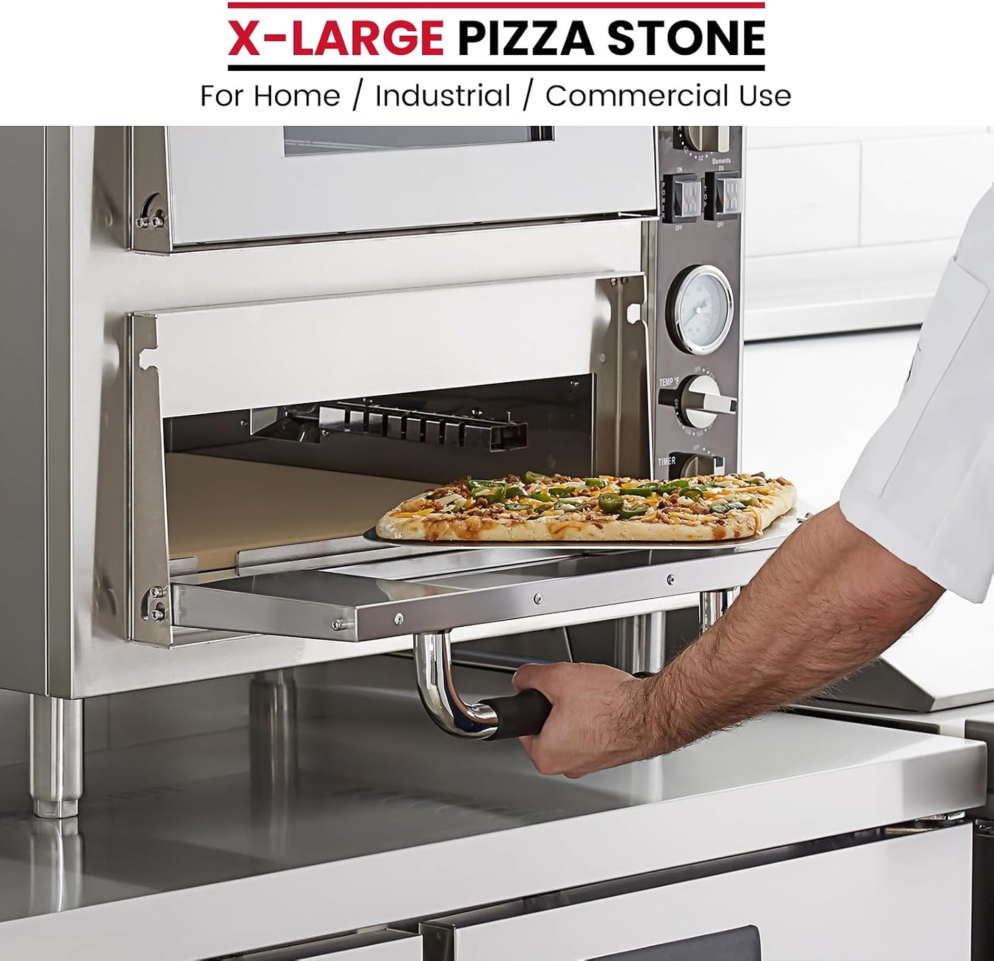 Tabla piedra para pizza 22x14pulg rectangular hornear resistente